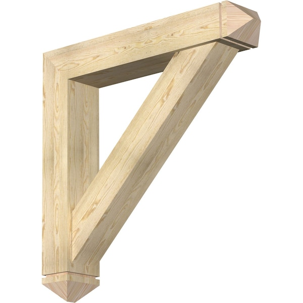 Ekena Millwork Traditional Arts and Crafts Rough Sawn Bracket w/ Offset Brace, Douglas Fir, 8"W x 44"D x 44"H BKT0806X44X44TRA03RDF - main